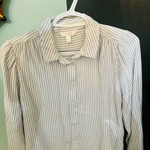 LC Lauren Conrad Men's Shirt in Light Gray Stripes